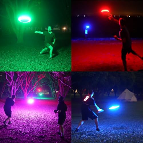 TOSY Flying Disc - 16 Million Colors RGB LEDs, Extremely Bright, Smart Modes, Camping Essentials for Teens/Kids/Adults/Men/Boys/Girls, Auto Light Up, Rechargeable, Waterproof, 175g - Image 7