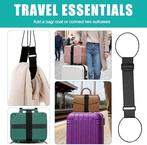 3 Pcs Luggage Straps for Suitcases, Adjustable Elastic Luggage Connector Straps for Suitcases, Portable for Handle Backpack Purse Attachment - Image 4