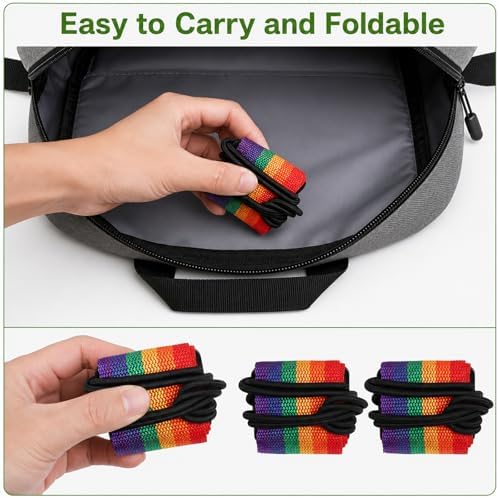 4Pcs Luggage Connector Straps for Suitcases, Adjustable Luggage Connector Straps, Multi-Purpose Set of Elastic Fastening Belts, Portable Canvas Luggages Bands, for Suitcase Handles and Backpacks - Image 6