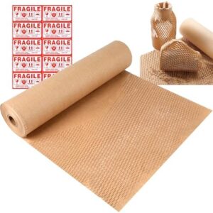 Brown Honeycomb Packing Paper Roll 38 cm x 30 m, Bubble Wrap Roll for Moving House Essentials, Gift Wrap, Furniture Wrap