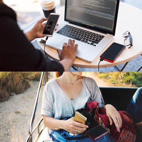 2-Pack Power Bank Portable Charger 10600mAh, PowerBank 2.4A Fast Charging USB C Input and Output, for Smartphones and More - Image 5