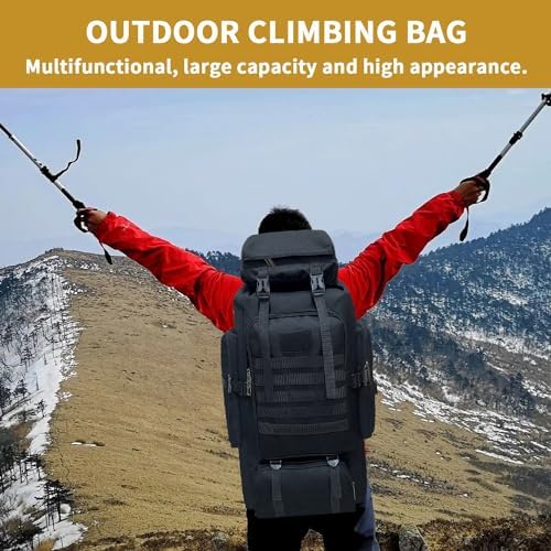 Hiking Backpack, 80L/100L Camping Military Tactical Backpack with USB Charging Port, Waterproof Large Travel Daypack Outdoor Molle Rucksack for Men Women - Image 7