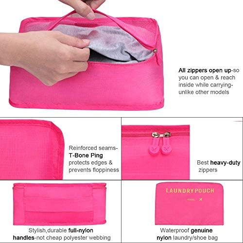 Vicloon Multifunction Packing Cubes - 8 PCS Organizer Packing Bags for Suitcase, Travel Essentials with Shoe Bag, Storage Accessories - Image 2