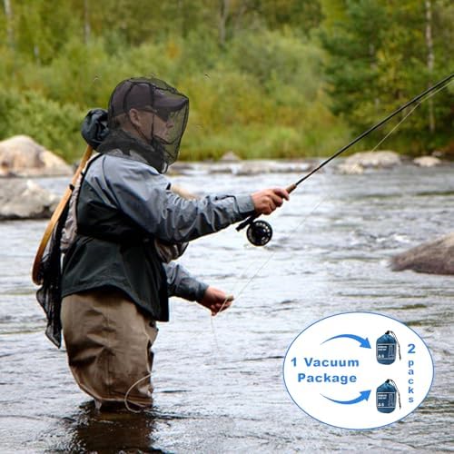 South To East Premium Midge Net for Head 2 Pack, Ultra Large & Long, Extra Fine Holes, Fly & Bug Protection Gear for Camping, Hiking, Fishing, Gardening, Safari, Fit All Hats for Men & Women - Image 4