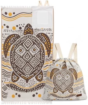 2-in-1 Convertible Beach Towel Backpack, Sand Repellent Quick Dry Microfiber Mat with Zip Pocket, Lightweight Packable