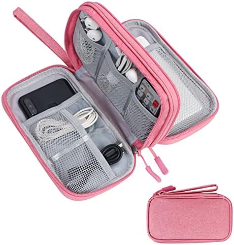 Travel Cable Organiser Bag,Double Layer Tech Pouch for Charger,Lightweight Carry Case Travel Essentials Gadget Bags for Business Trip,Daily Use,Electronics Accessories Storage Cable Bag