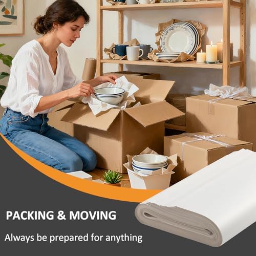 Newsprint Packing Paper Sheets for Moving | 100 Sheets | 27.6" x 15" | Moving & Shipping Supplies | Wrapping & Protecting Fragile Items | Newspaper Paper - Image 7