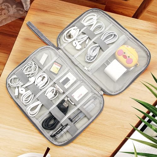 Travel Cable Organiser - Electronics Accessories Organizer, Gadget Bag for Power Bank, Memory Card, Charger, Hard Disk (Grey) - Image 5