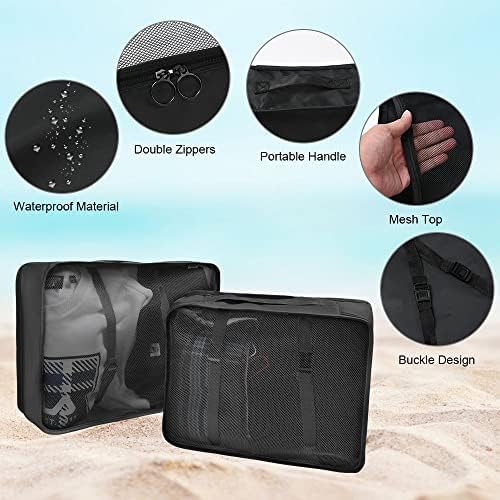 OSDUE Packing Cubes for Suitcases, 6 PCS Travel Luggage Packing Organizers Waterproof Travel Essentials Bag Accessories, Clothes Cosmetics Toiletries Storage Bags, Black - Image 6