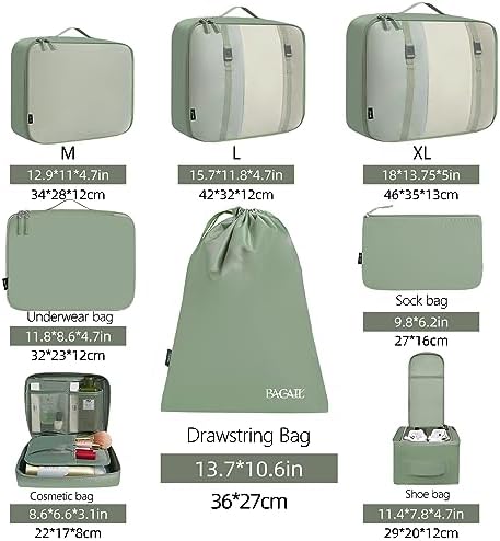 BAGAIL Packing Cubes for Suitcase 8 Set, Lightweight Luggage Packing Organizers Packing Cubes for Travel Accessories - Image 2