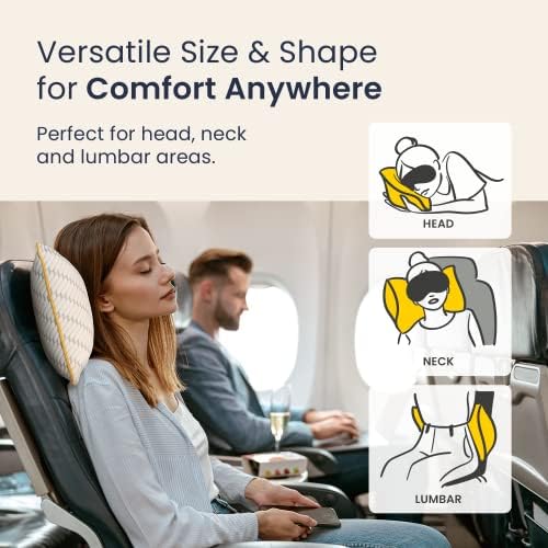 Cosi Home Travel Pillow with Cooling Bamboo Pillow Case 30 x 45 cm - Memory Foam Travel Pillow for Neck, Back & Lumbar Orthopedic Support - Temperature Regulating - With Waterproof Compact Carry Bag - Image 7