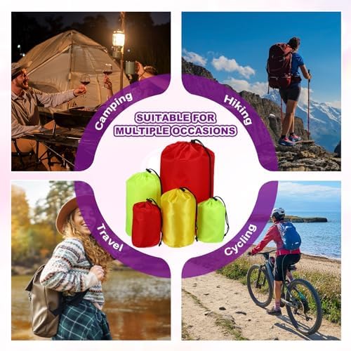 Stuff Sack, Waterproof Ditty Bags Storage Sacks Portable Outdoor Ultralight Drawstring Dry Stuff Bag Gear with Toggle 6x12In & Sapphire for (Backpacking Camping Traveling Hiking) - Image 6