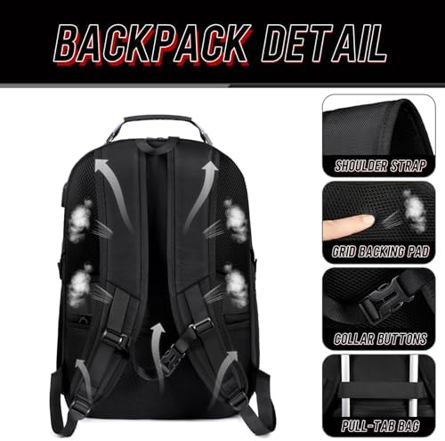 Z-MGKISS Travel Backpack, Large 17.3" Anti-Theft Laptop Rucksack, TSA-Friendly Work Bag with USB Port, Overnight & College Computer Bag for Men Women, Black - Image 7
