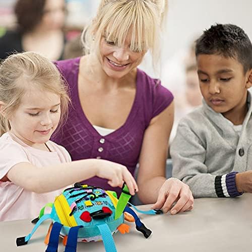 beetoy Sensory Buckle Pillow Toys for Toddlers 1-3, Learning Activity Toy Develop Fine Motor Skill, Educational Buckle Zipper Toys Toddler Activities Travel Toy for Threading Basic Skills - Image 8