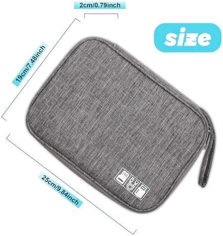 Travel Cable Organiser - Electronics Accessories Organizer, Gadget Bag for Power Bank, Memory Card, Charger, Hard Disk (Grey) - Image 2