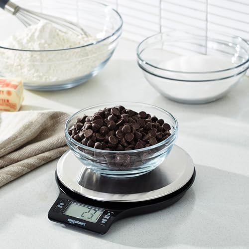 Amazon Basics Digital kitchen scales with LCD display (with batteries), Black and Stainless Steel, BPA free, Weighs up to 11 pounds - Image 14