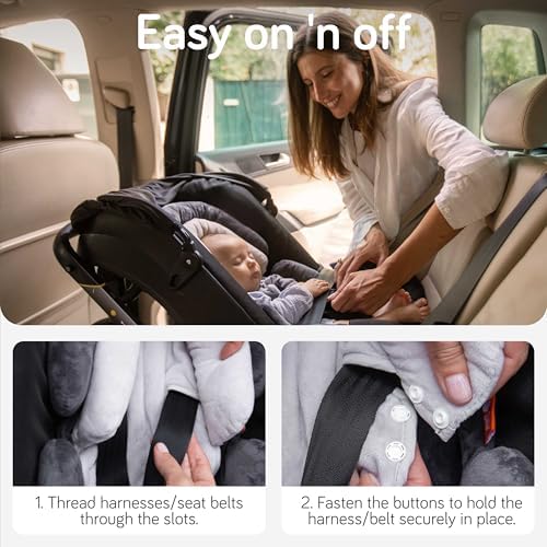 Baby Uma 2-in-1 Baby & Newborn Car Seat Insert (0-12 months) - Supersoft, Universal Newborn Insert for Car Seat, Machine-Washable Newborn Pram & Head Support - Image 5