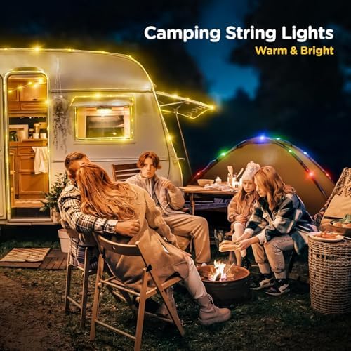 OGERY Camping String Lights, 4 in 1 Quick Storage 32.8FT Rechargeable Tent Lights String with 8 Lighting Modes, Hanging Waterproof Portable LED Lamp for Outdoor Patio Awning Garden Camping Essentials - Image 8