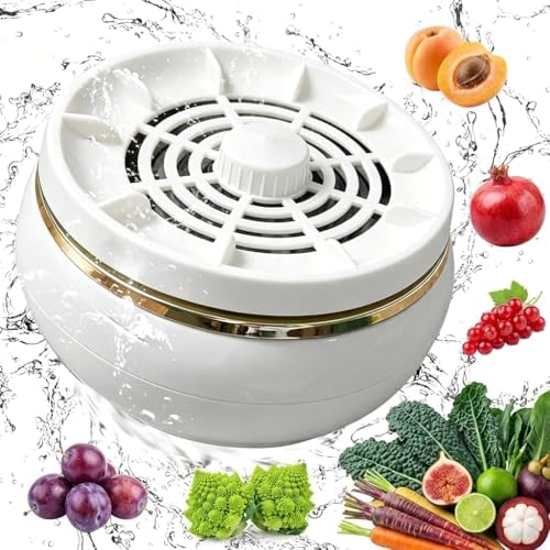 Multi Function Fruit and Vegetable Cleaner,Cleaning Gadget with TItanium Electrolysis Technology, 4 Smart Modes Long-Lasting Fruit Purifier USB Rechargeable for Home, Camping, Travel (White)