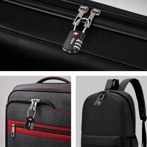 Diyife TSA Approved Luggage Locks with Flexible Steel Cable, Easy to Set up | 3-Digit Combination Suitcase Locks, Small Padlocks with Code for Travel, Bag, Backpack, Zinc Alloy Body (Black, 2 Pack) - Image 5