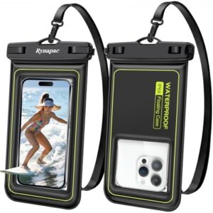 Floating Waterproof Phone Pouch, 2 Pack IP68 Waterproof Phone Case Compatible with iPhone 17 16 15 Pro Max Galaxy S25 S24 Ultra Up to 7", Cellphone Dry Bags Beach Cruise Essentials with Lanyard