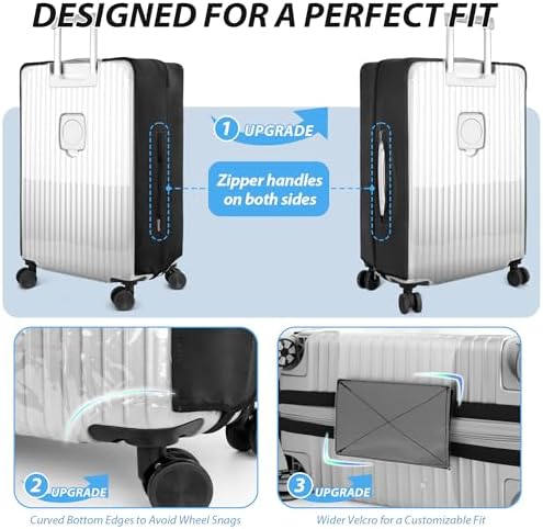 Transparent PVC Suitcase Cover, No Disassembly Required Clear Luggage Protector Suitcase Cover, Waterproof Travel Wrap Luggage Cover Protectors, Luggage Bag for Hard Cover Suitcase - Image 3