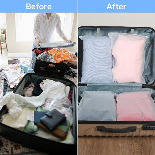 30Pcs Large ZipLock Bags for Clothes, 40x30cm Plastic Travel Bags, Reusable hospital bag organiser pouches, Waterproof Big Zip lock Bags for Clothes Shoes Cosmetics - Image 3