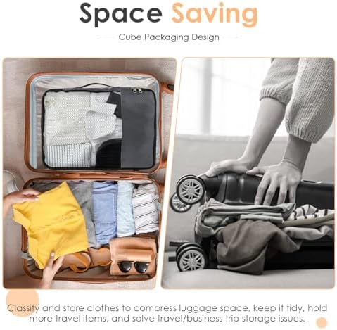 4 Piece Packing Cubes for Suitcases, 33x24x7.5cm Travel Organiser Bags with Double Zipper Mesh Top, Luggage Organizers for Clothes Shoes Toiletries - Image 3