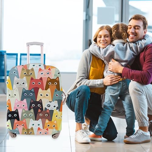 Luggage Cover, Stretchable Suitcase Protector, Anti Scratch Travel Suitcase Cover, Polyester, Elastic, Luggage Protector, Suitcase Protective (Cat, S) - Image 7