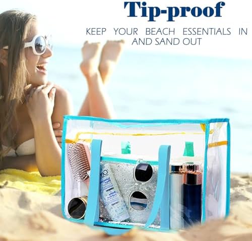 Fammart Mesh Beach Bag, Large Beach Tote with Zipper Pocket for Family Pool Bag for Toys & Vacation Essentials - Image 5
