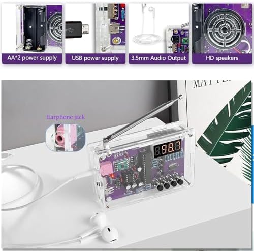 FM Radio Kit Soldering Practice Kits, DIY Electronic Project Kit FM 87-108MHz with 2 Power Modes EK1989, Soldering Learning and Teaching for Beginners, Adults, Kids - Image 5