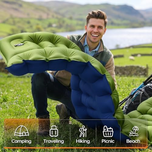 Yuzonc Camping Sleeping Pad, Ultralight Inflatable Camping Mat with Pillow Built-in Foot Pump Portable Inflatable Sleeping Pads Compact for Outdoor Camping, Backpacking, Hiking, Tents - Image 5