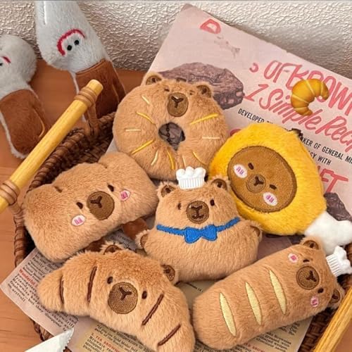 Comforso 8 PCS Mini Capybara Plush Toy Set,Soft & Cuddly Emotional Support Plush Toys,Capybara Keychains & Backpack Charms,Ideal as Birthday Gifts,Party Favors & Classroom Rewards for Kids