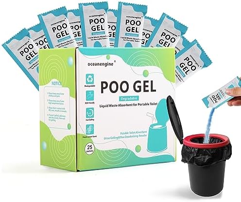 oceanengine Portable Toilet Absorbent Gel, Portable Toilet Powder Poo Urine Powder for Camping Outdoor Hiking