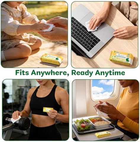 Mini Antibacterial Wet Wipes Travel Size, Pocket Hand Wipes, Alcohol Free, Hypoallergenic for Adults & Kids, Travel Essentials Small Pack Multipurpose Cleaning Wipes 8 Pack (48 Wipes Total) - Image 6