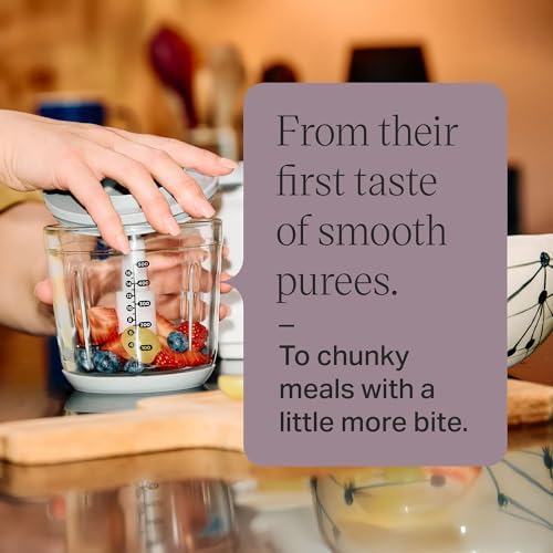 Tommee Tippee Quick-Chop, 500ml Capacity, Mini Electric Baby Food Blender and Chopper for all Stages of Weaning, Durable Glass Bowl and Stainless Steel Blades, 200W Motor - Image 6