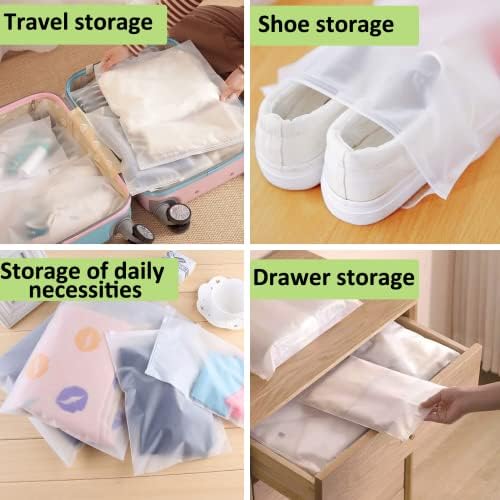 25Pcs Hospital Bag Maternity Essentials - Zip Lock Bags Travel Holiday Accessories 5 Multiple Size, Reusable Plastic Frosted Packing Storage Bags for Clothes Shoe, Luggage Organiser Pouches for Women - Image 4