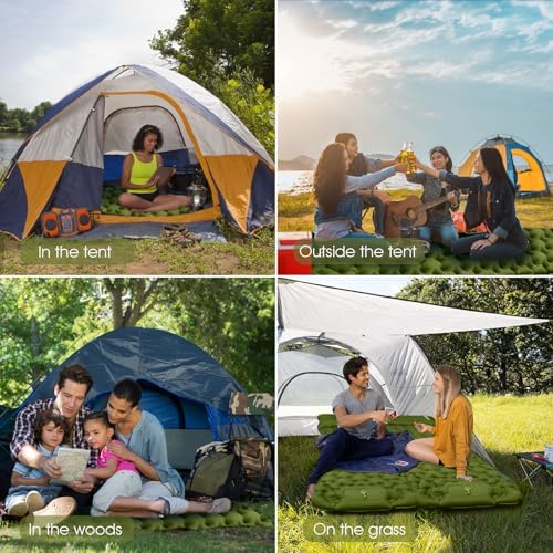 HiiPeak Camping Sleeping Pad, Ultralight Camping Mat with Pillow Built-in Foot Pump Inflatable Sleeping Pads Compact for Backpacking Hiking Traveling Tent (Green) - Image 6