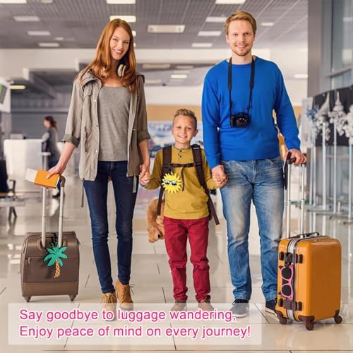TamBee Luggage Tags for Suitcases Luggage Tags Labels Travel Suitcase Secure Baggage Labels with Buckles and Name ID Card, Unique Beach Series(4 Pack) - Image 7