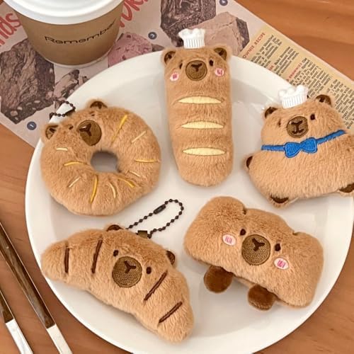 Comforso 8 PCS Mini Capybara Plush Toy Set,Soft & Cuddly Emotional Support Plush Toys,Capybara Keychains & Backpack Charms,Ideal as Birthday Gifts,Party Favors & Classroom Rewards for Kids - Image 6