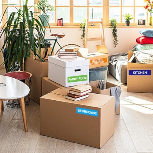 210 Pcs Moving Labels, 14 Colors Color Coded Stickers, Fragile Sticker, Packing Labels for Moving Boxes House Essentials (25x101mm) - Image 6
