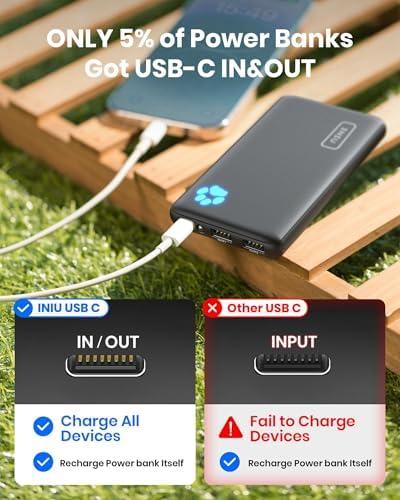 INIU Power Bank, Portable Charger 10000mAh Slimmest & Lightest High-Speed USB C Input & Output, PowerBank Triple 3A Phone Battery Pack, Travel Charger for iPhone 17 16 15 14 Plus Pro Samsung iPad etc - Image 5