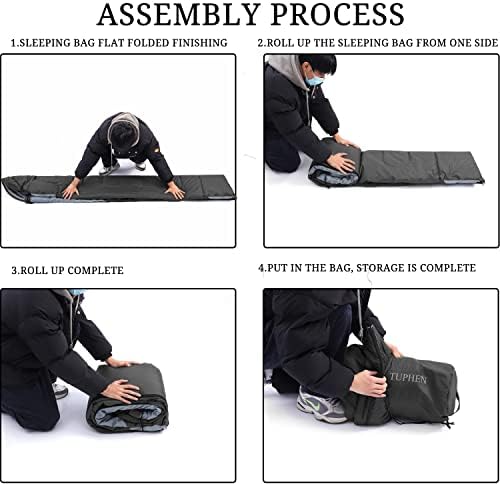 tuphen Sleeping Bag - 3-4 Seasons Camping Sleeping Bags for Adults for Hiking, Backpacking, Cold Weather & Warm Lightweight Travel Gear - Image 5