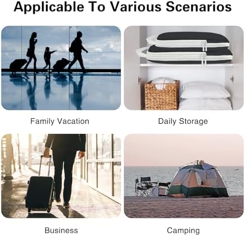 Compression Packing Cubes for Suitcases,Suitcase Organiser Bags,Travel Packing Cubes Compression Set for Backpack,Packing Organisers,Waterproof Travel Organiser Packing Bags (Black, 5 Pack) - Image 7