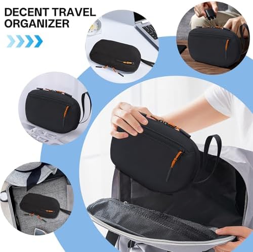 Teskyer Cable Organizer Bag - Portable, Waterproof, Compact Design, Travel Organiser, Travel Accessories, 23 x 13 x 5 cm, Black - Image 7