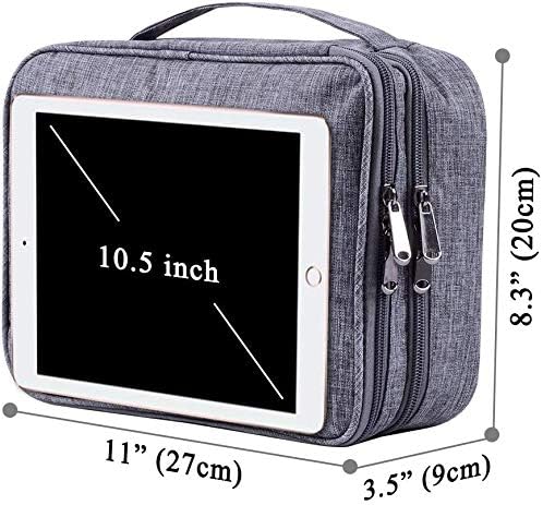HYC Travel Cable Organiser Bag, Double Layer Electronic Accessories Storage Bag, Universal Carry Travel Gadget Bag for Cables, Power Bank, Charger Hard Disk, 11 x 8 x 4 Inches - Image 3