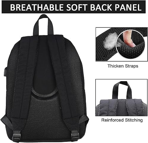 SUPACOOL Lightweight Casual Backpack for Men and Women, Water-resistant Mens backpack, Rucksack for Men, School Bag for College, School Backpack for Boys and Girls(Black) - Image 7