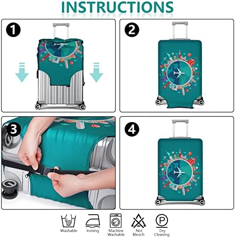 flintronic Travel Luggage Cover Elastic, Luggage Cover, Suitcase Cover, 29-32 Inch Suitcase Protective Cover, with Luggage Tag*1+Luggage Strap*1 (XL) - Image 3