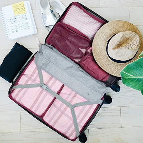 12 PCS Large Packing Cubes for Suitcases Various Sizes Suitcase Organiser Bags Lightweight Waterproof Luggage Organiser Bags (12, Burgundy) - Image 2
