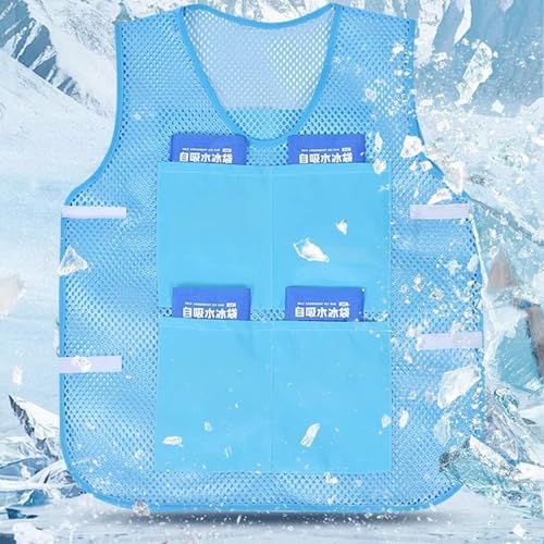 Cooling Vest,Body Cool Clothing with 8 Ice Packs - Wearable Personal Cooler Gadgets Cold Clothes for Summer Outdoor Sports Travel Work Dads Workers Outside - Image 3